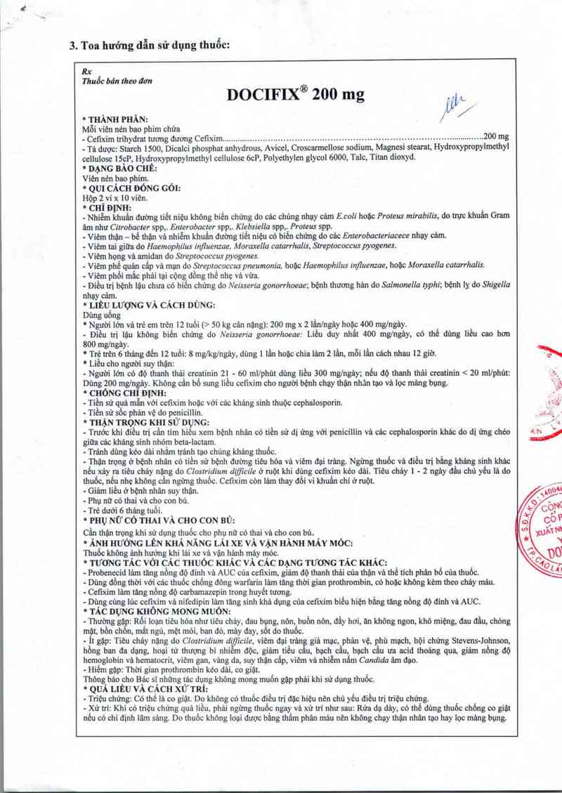 thông tin, cách dùng, giá thuốc Docifix 200 mg - ảnh 2