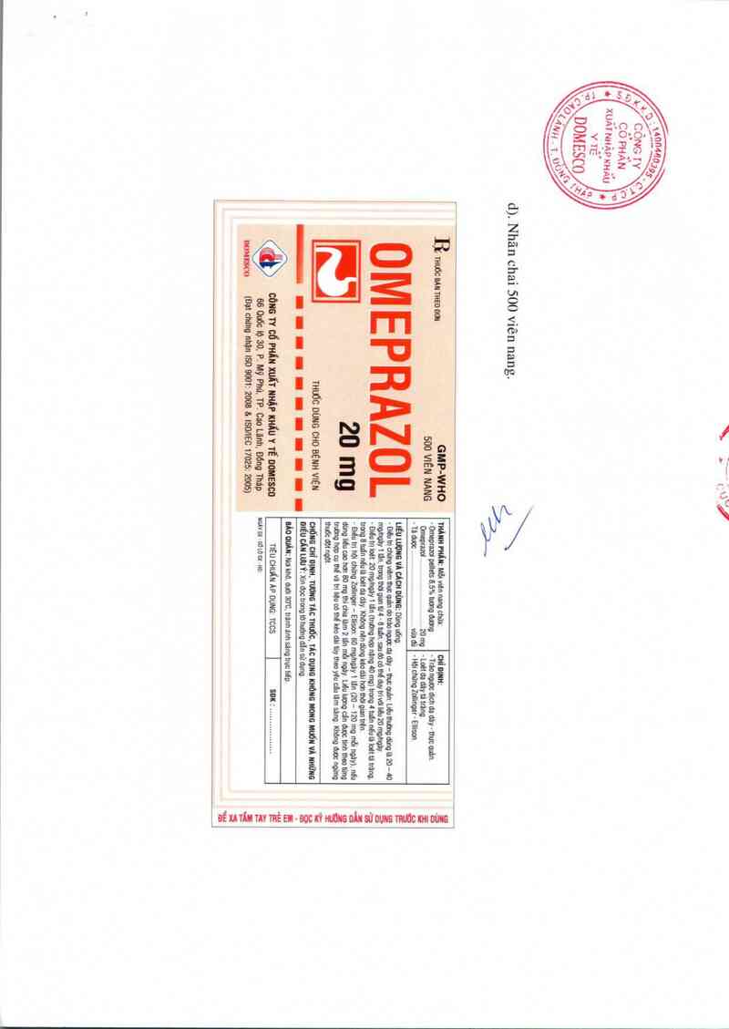 thông tin, cách dùng, giá thuốc Omeprazol  20 mg - ảnh 1
