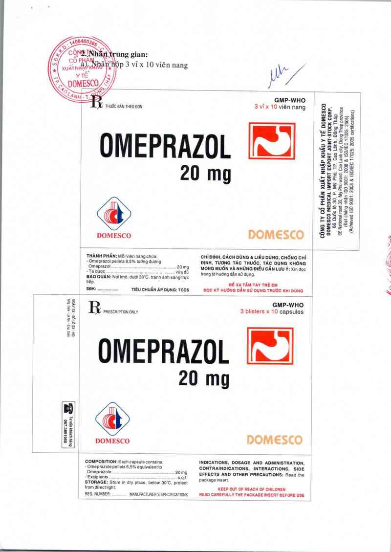 thông tin, cách dùng, giá thuốc Omeprazol  20 mg - ảnh 2