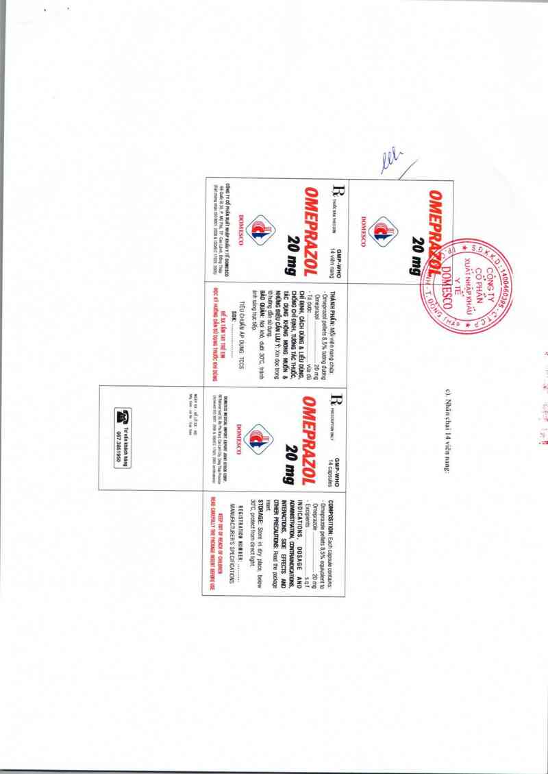 thông tin, cách dùng, giá thuốc Omeprazol  20 mg - ảnh 4