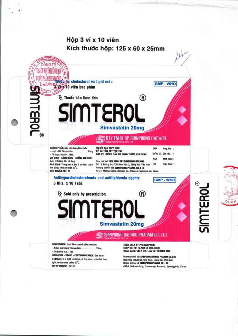thông tin, cách dùng, giá thuốc Simterol - ảnh 1