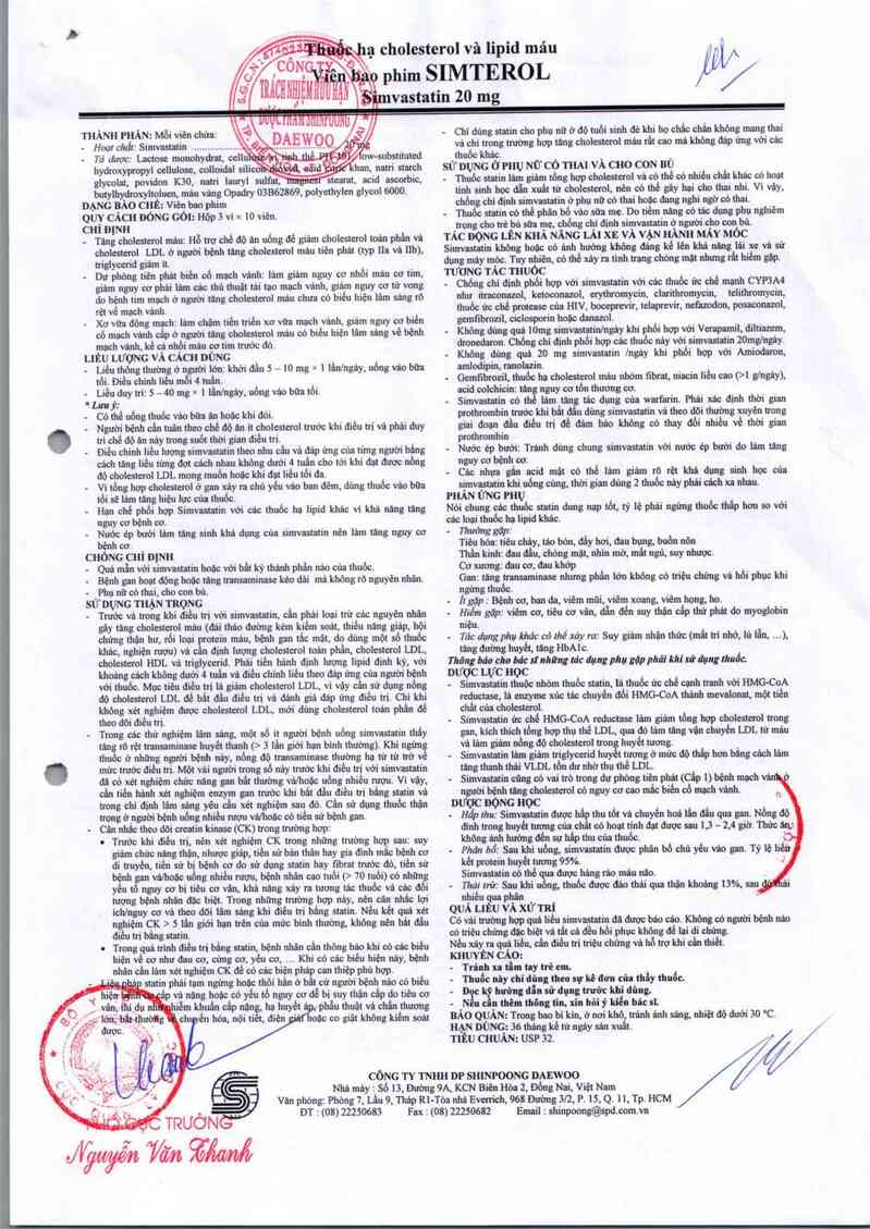 thông tin, cách dùng, giá thuốc Simterol - ảnh 2