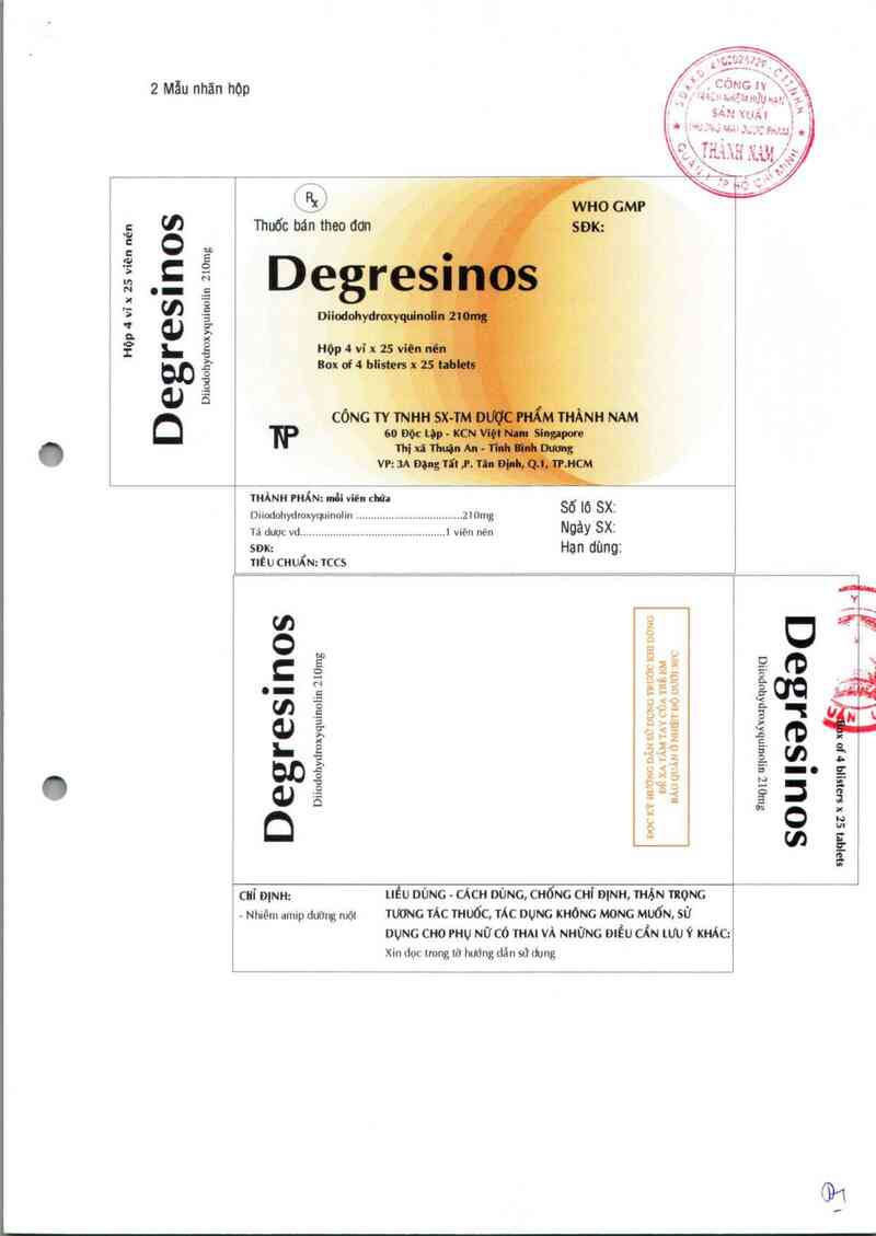 thông tin, cách dùng, giá thuốc Degresinos - ảnh 1