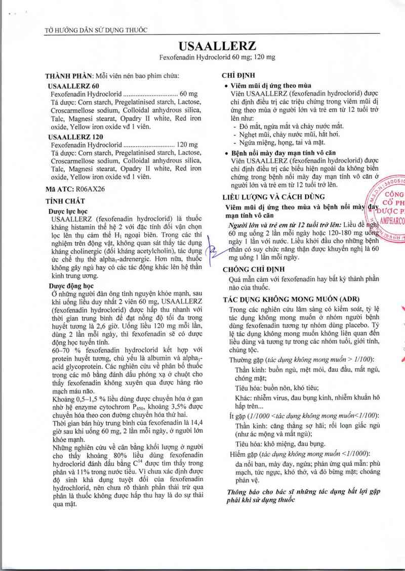thông tin, cách dùng, giá thuốc Usaallerz 120 - ảnh 5