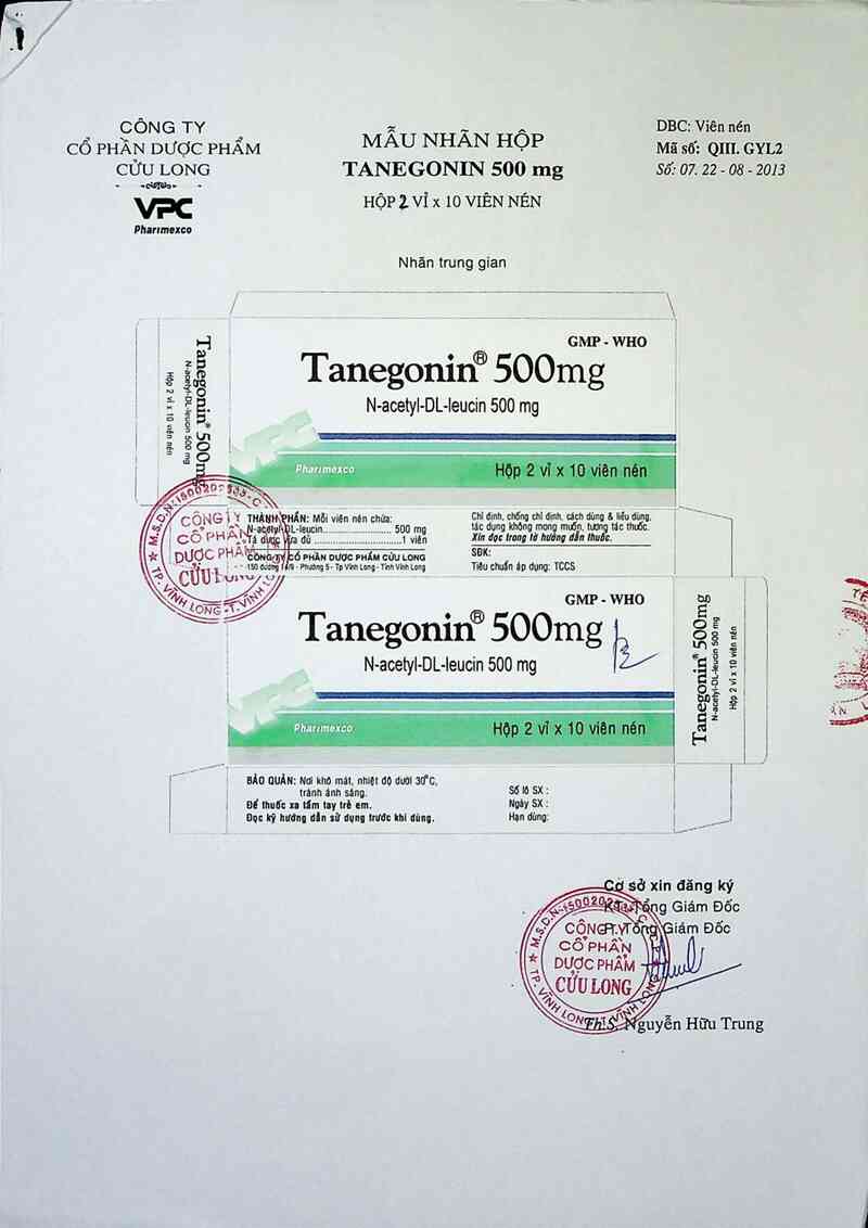 thông tin, cách dùng, giá thuốc Tanegonin 500 mg - ảnh 1