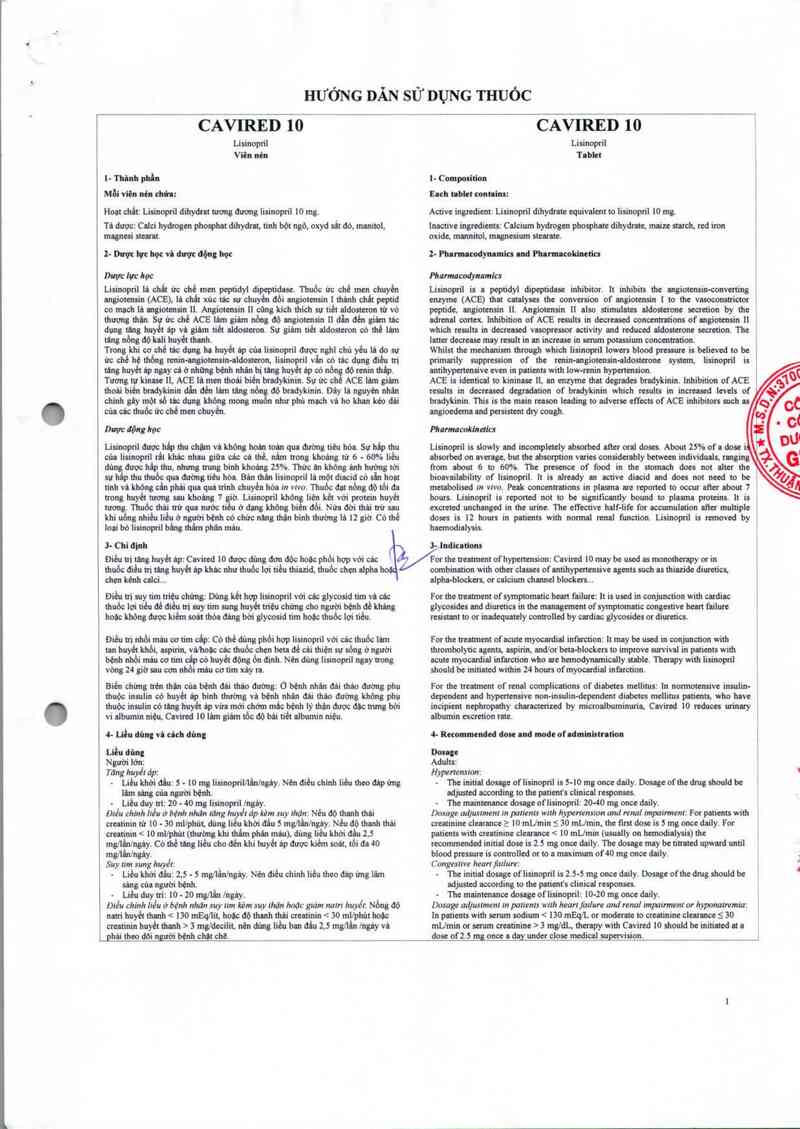 thông tin, cách dùng, giá thuốc Cavired 10 - ảnh 6