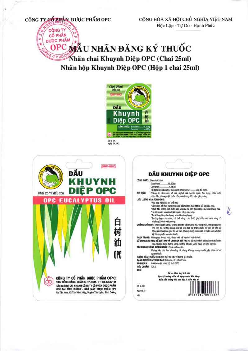 thông tin, cách dùng, giá thuốc Dầu khuynh diệp OPC - ảnh 1