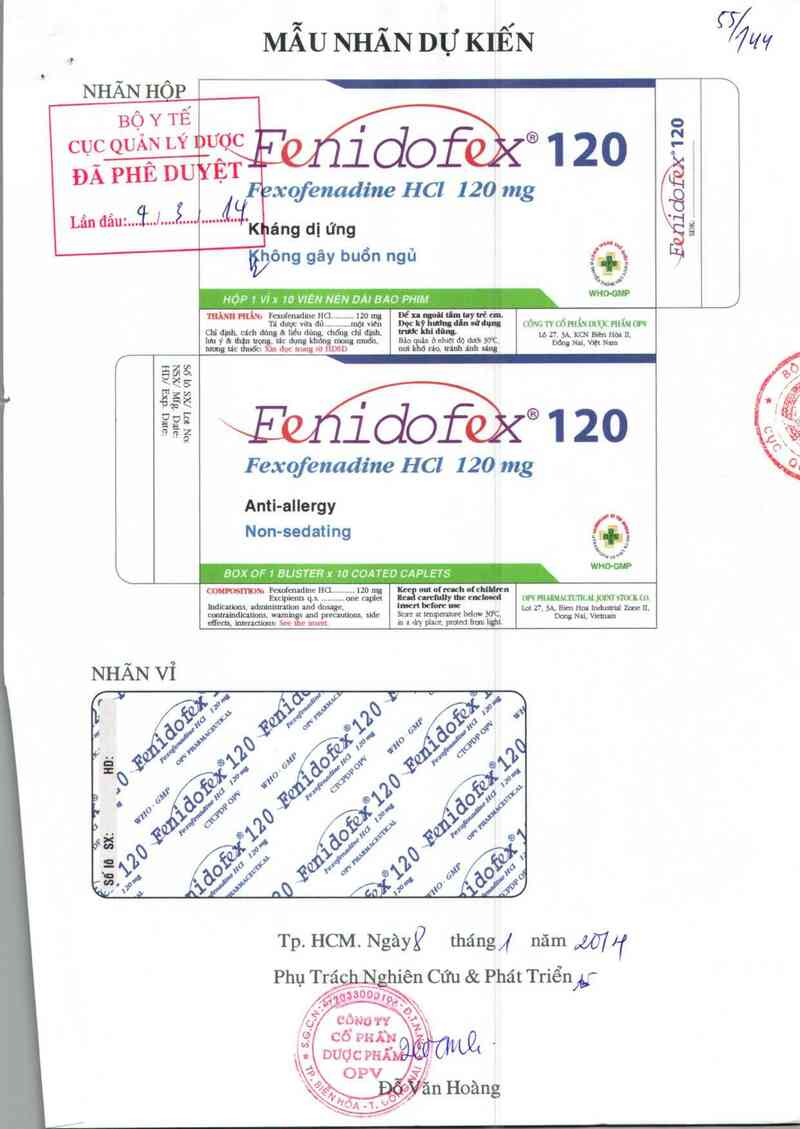 thông tin, cách dùng, giá thuốc Fenidofex 120 - ảnh 0