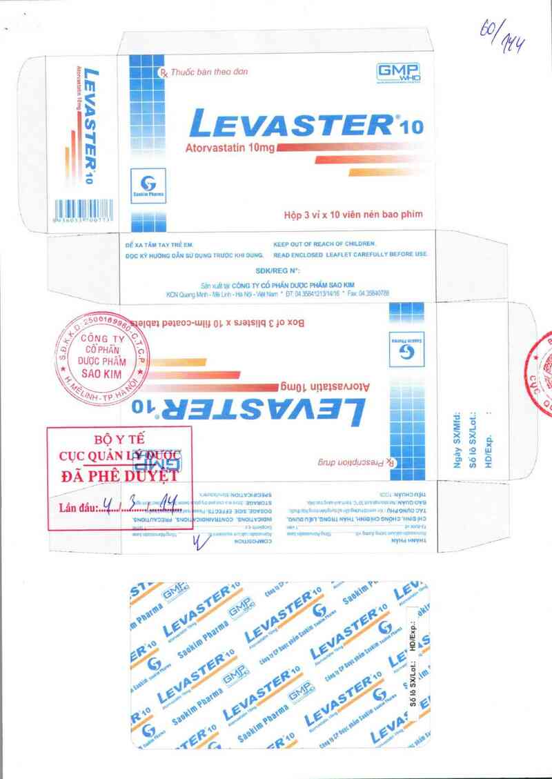 thông tin, cách dùng, giá thuốc Levaster 10 - ảnh 0
