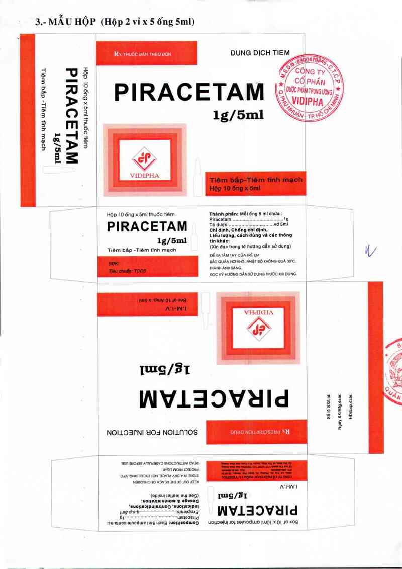 thông tin, cách dùng, giá thuốc Piracetam 1g/5ml - ảnh 1