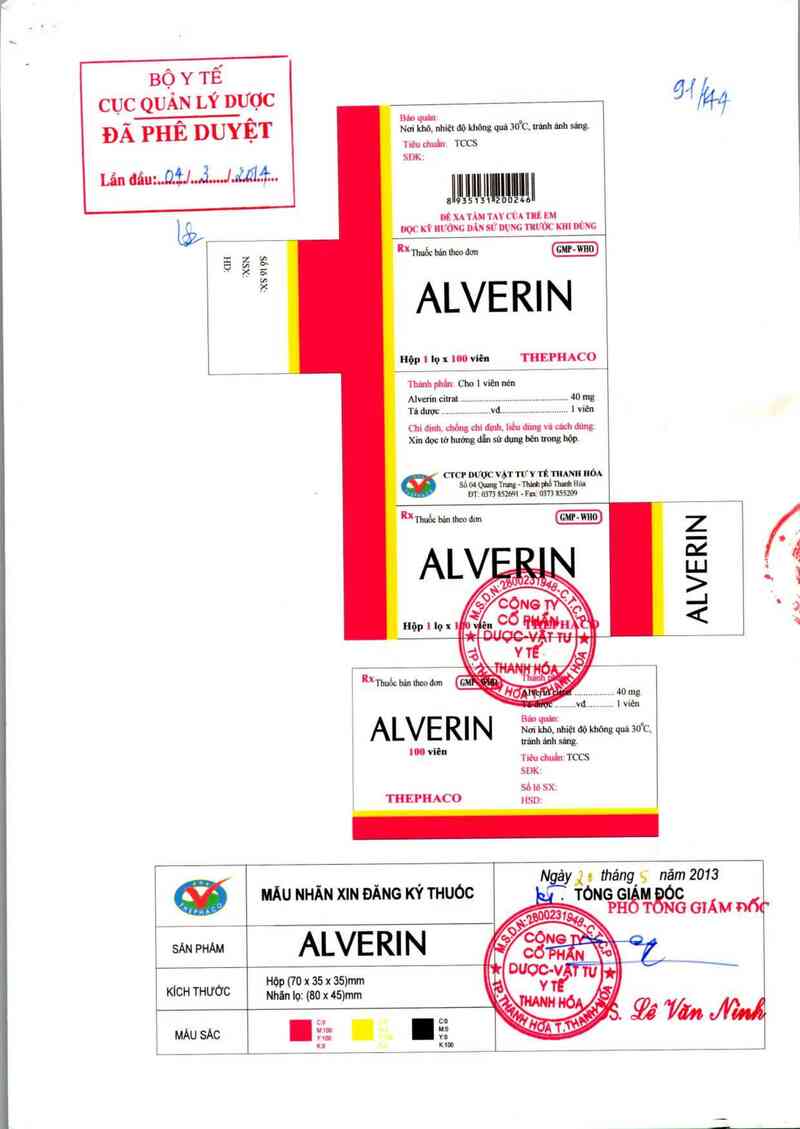 thông tin, cách dùng, giá thuốc Alverin - ảnh 0