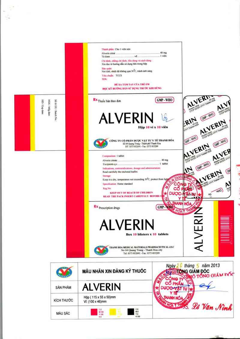 thông tin, cách dùng, giá thuốc Alverin - ảnh 1