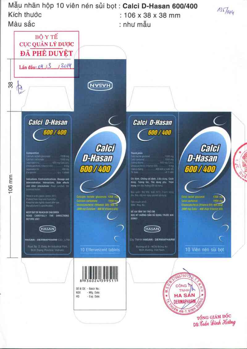 thông tin, cách dùng, giá thuốc Calci D-Hasan 600/400 - ảnh 0