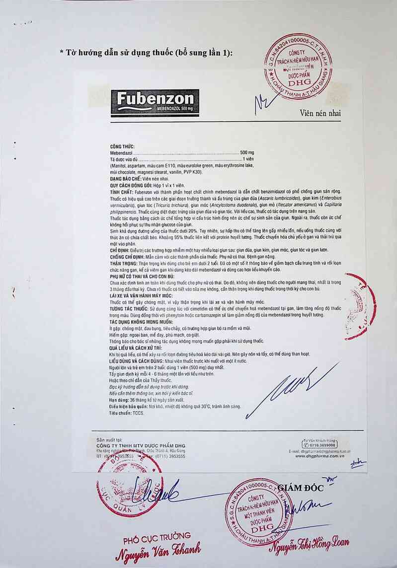 thông tin, cách dùng, giá thuốc Fubenzon - ảnh 2