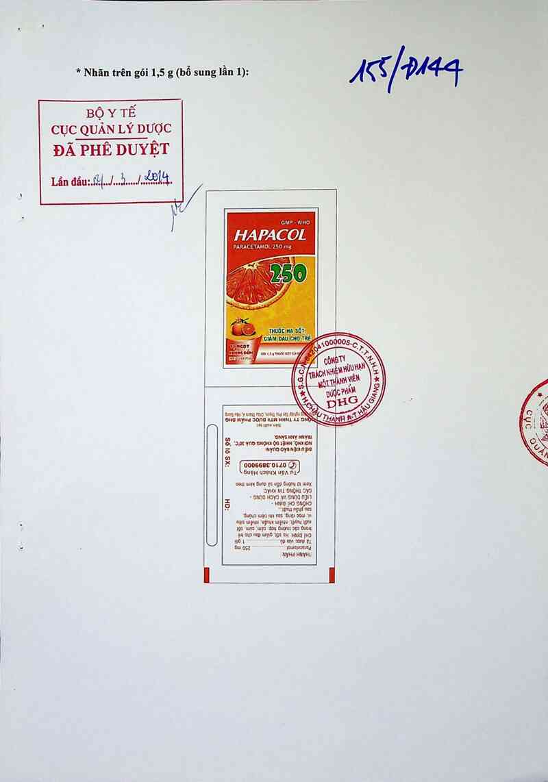 thông tin, cách dùng, giá thuốc Hapacol 250 - ảnh 0