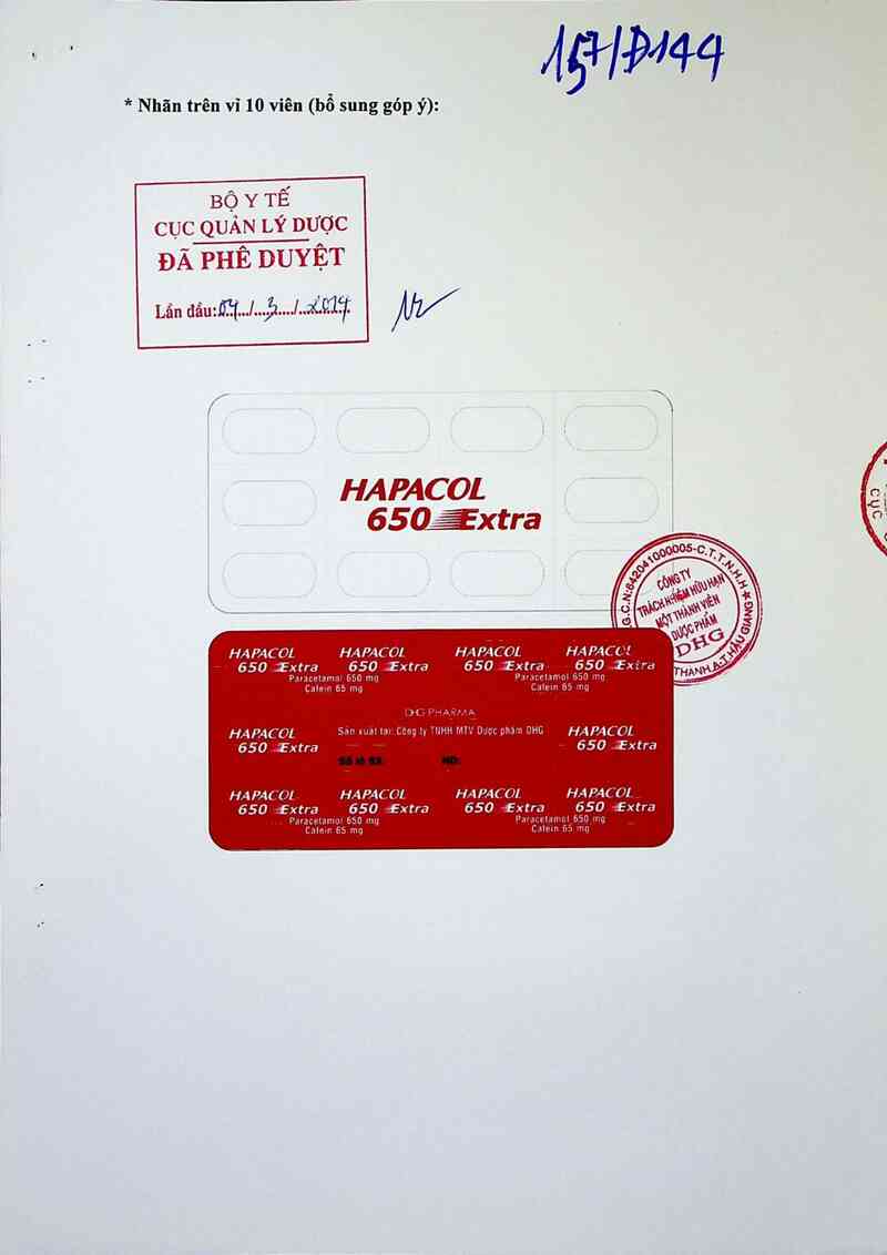 thông tin, cách dùng, giá thuốc Hapacol 650 Extra - ảnh 0