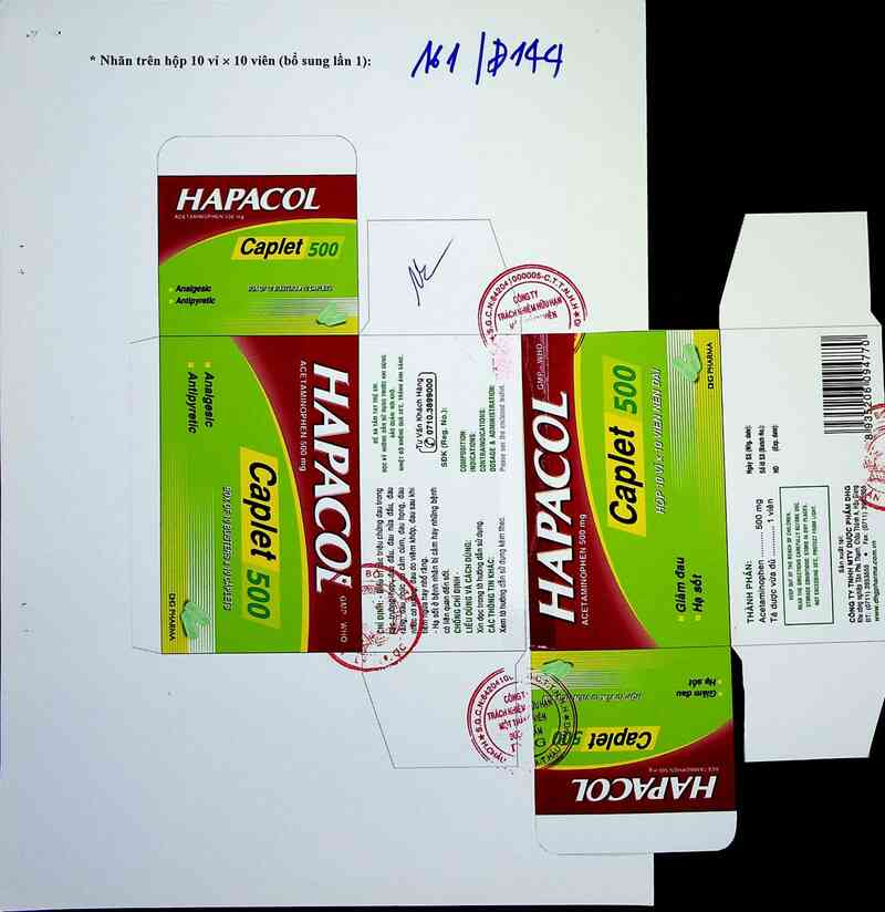 thông tin, cách dùng, giá thuốc Hapacol Caplet 500 - ảnh 1