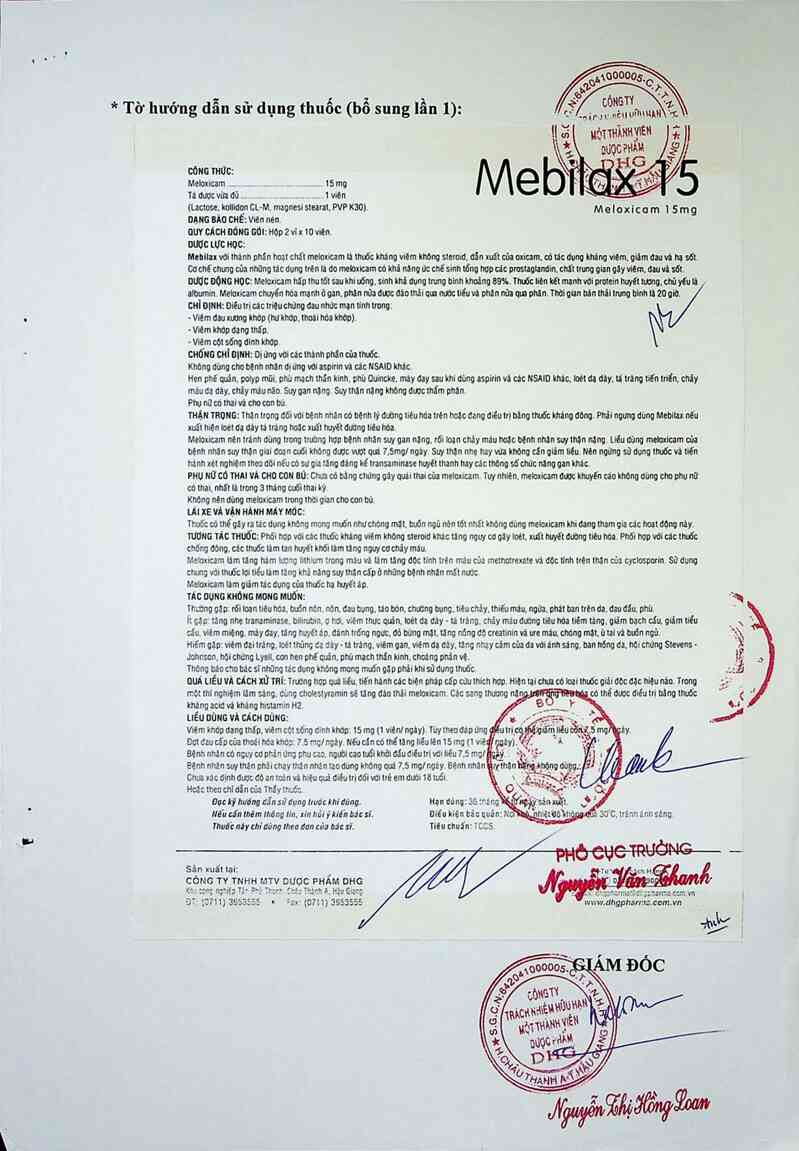 thông tin, cách dùng, giá thuốc Mebilax 15 - ảnh 2