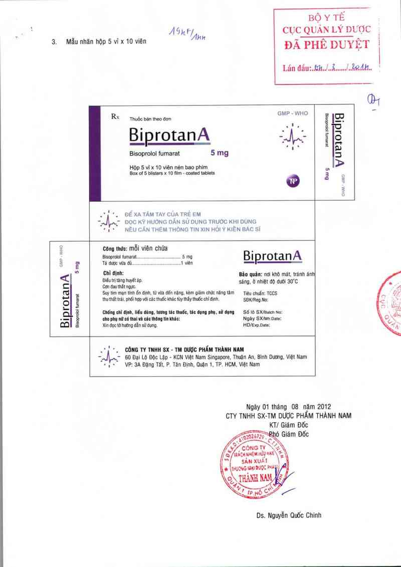 thông tin, cách dùng, giá thuốc BiprotanaA - ảnh 0