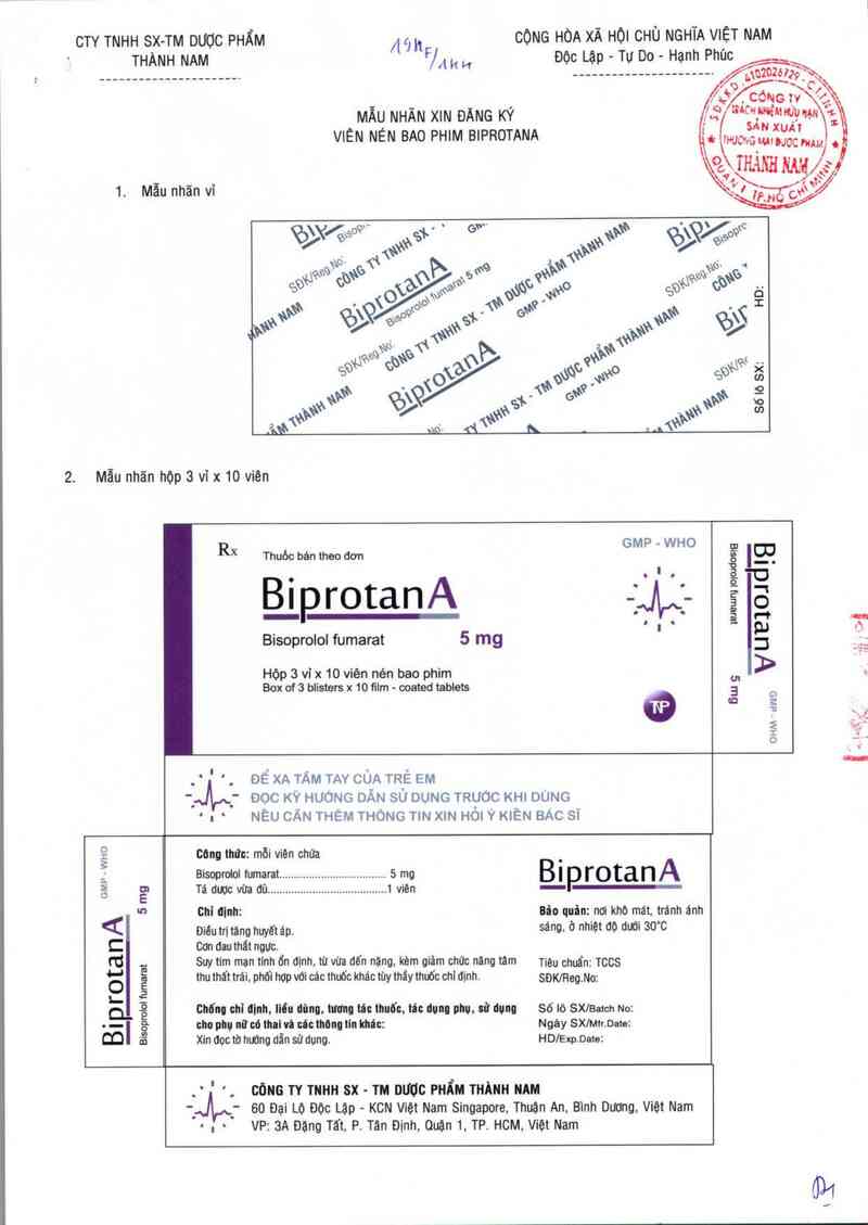 thông tin, cách dùng, giá thuốc BiprotanaA - ảnh 1