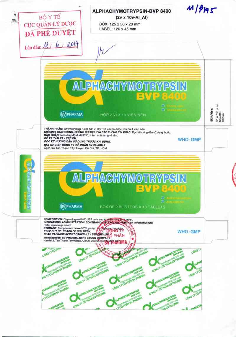 thông tin, cách dùng, giá thuốc Alphachymotrypsin - BVP 8400 - ảnh 0