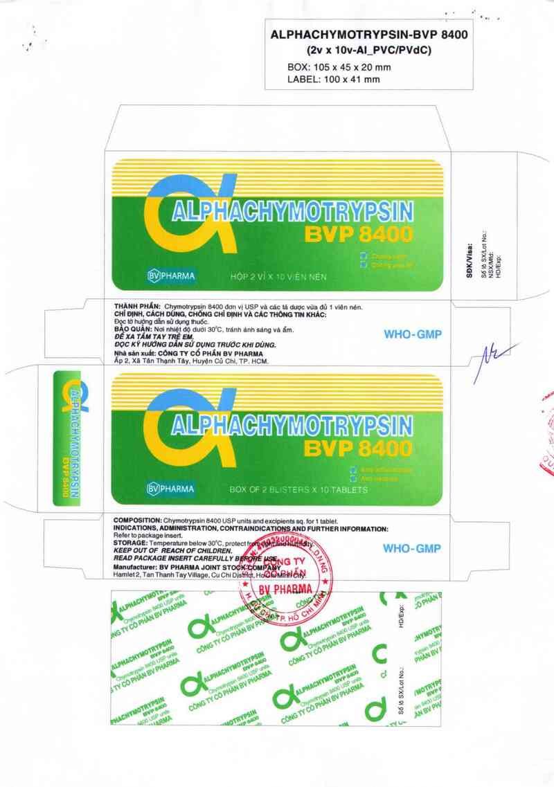 thông tin, cách dùng, giá thuốc Alphachymotrypsin - BVP 8400 - ảnh 1