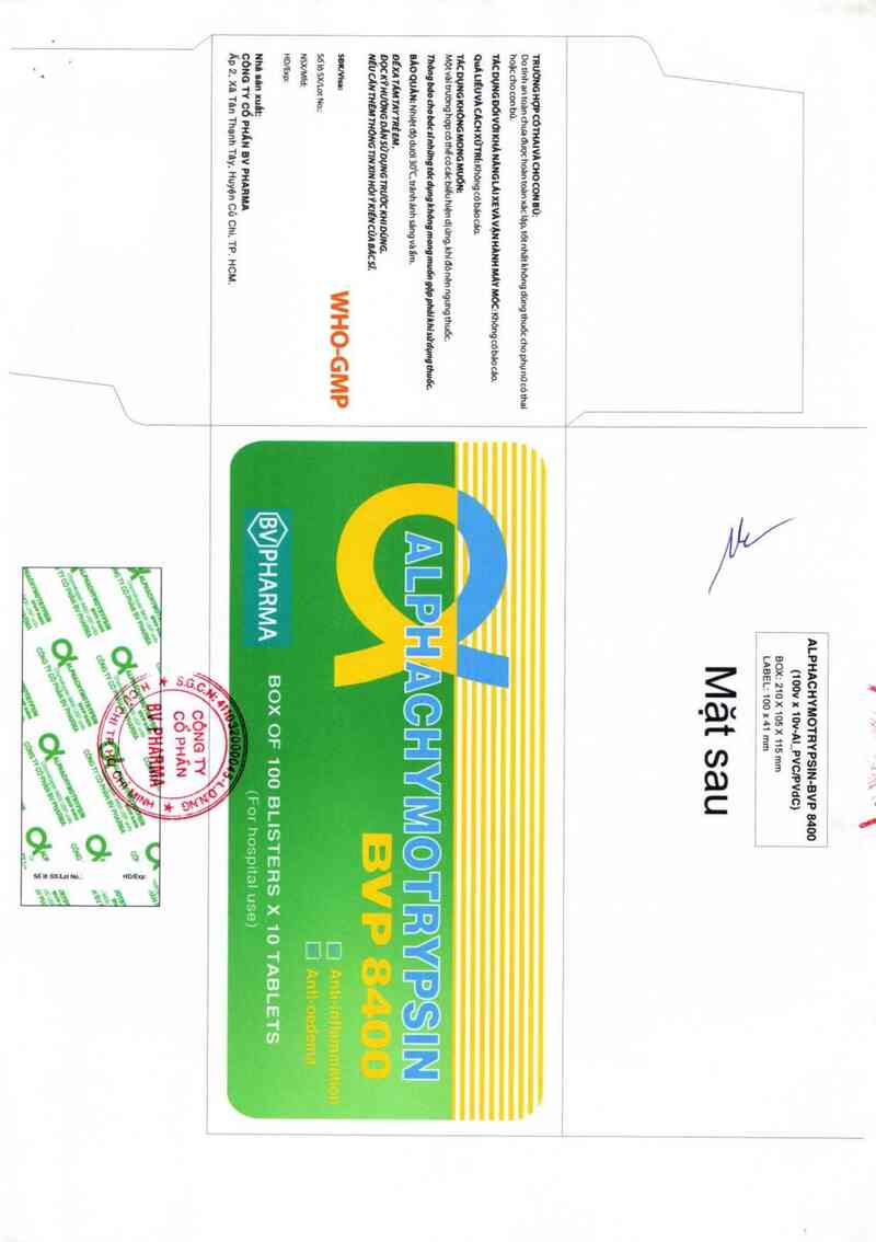 thông tin, cách dùng, giá thuốc Alphachymotrypsin - BVP 8400 - ảnh 4