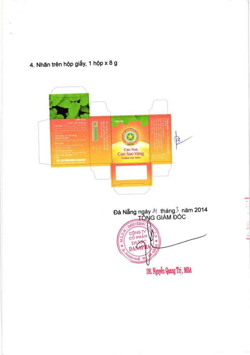 thông tin, cách dùng, giá thuốc Cao sao vàng - ảnh 2