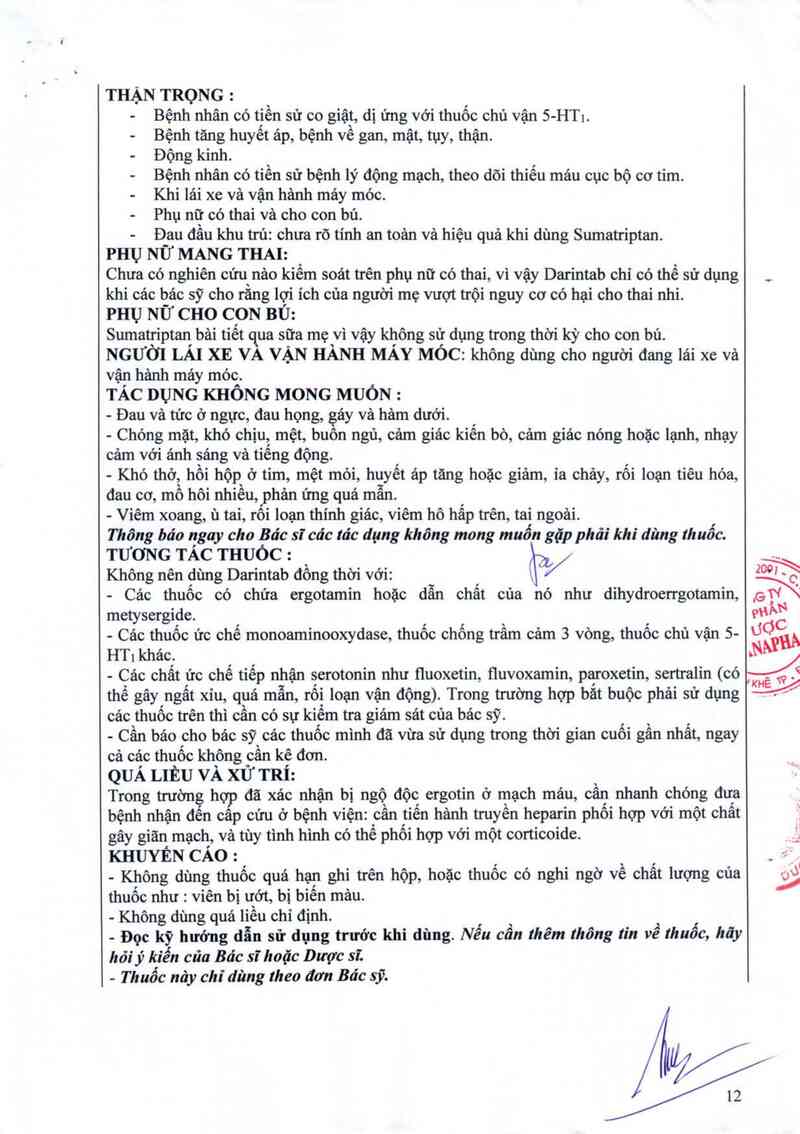 thông tin, cách dùng, giá thuốc Darintab - ảnh 2