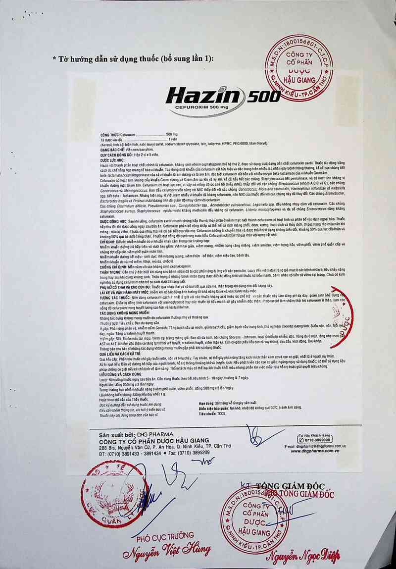 thông tin, cách dùng, giá thuốc Hazin 500 - ảnh 2