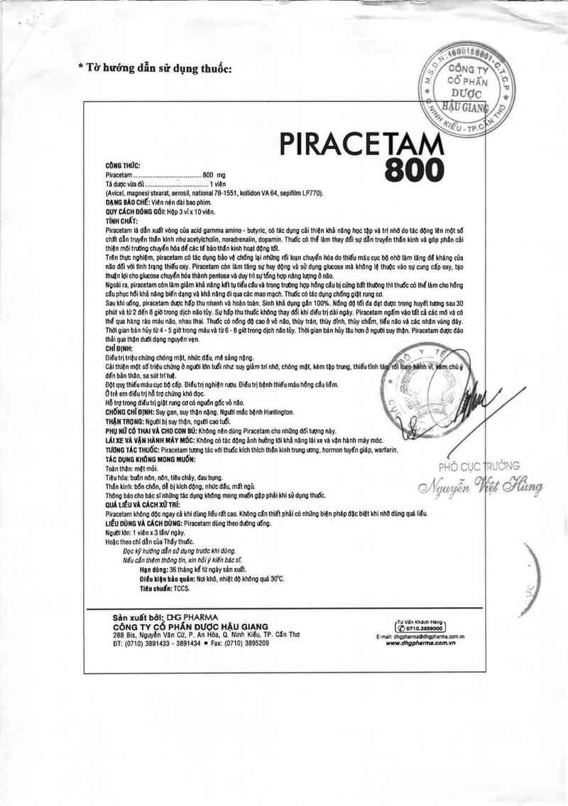 thông tin, cách dùng, giá thuốc Piracetam 800 - ảnh 2