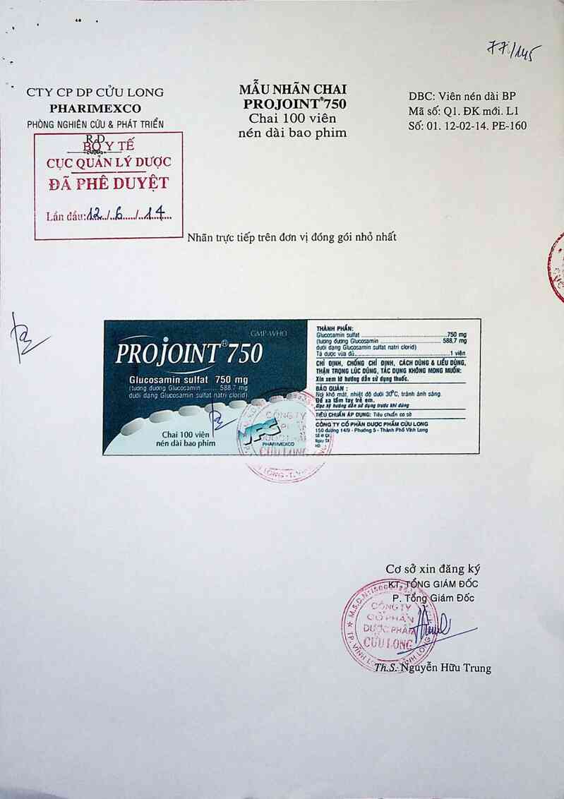 thông tin, cách dùng, giá thuốc Projoint 750 - ảnh 0