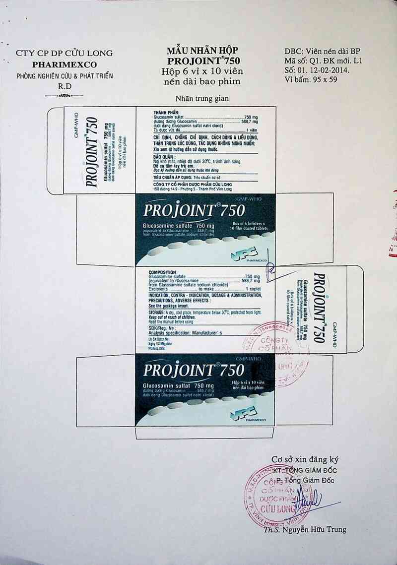 thông tin, cách dùng, giá thuốc Projoint 750 - ảnh 2