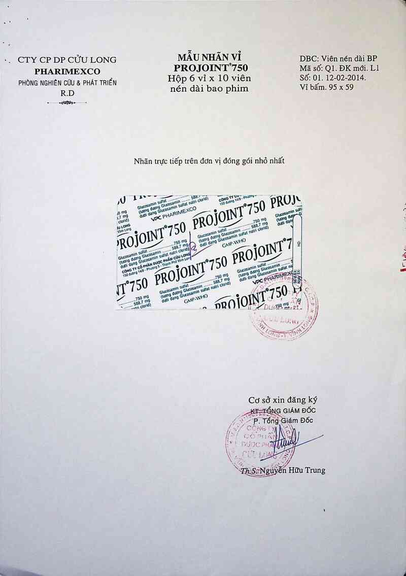 thông tin, cách dùng, giá thuốc Projoint 750 - ảnh 3