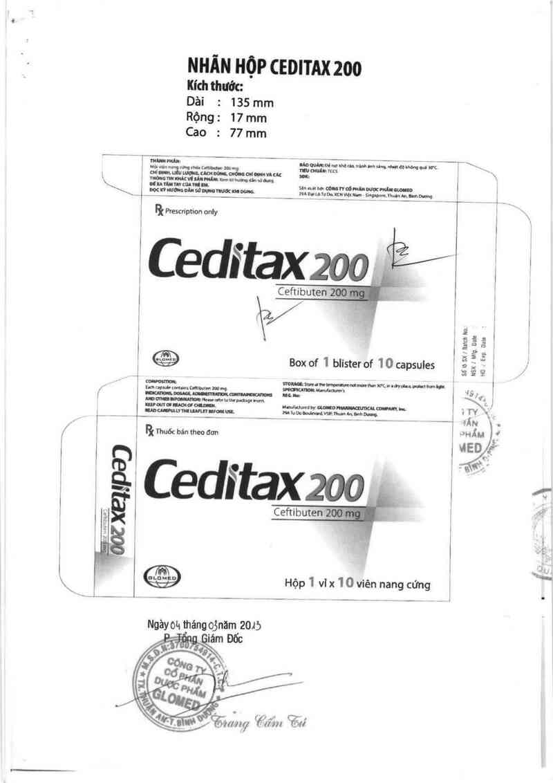 thông tin, cách dùng, giá thuốc Ceditax 200 - ảnh 1