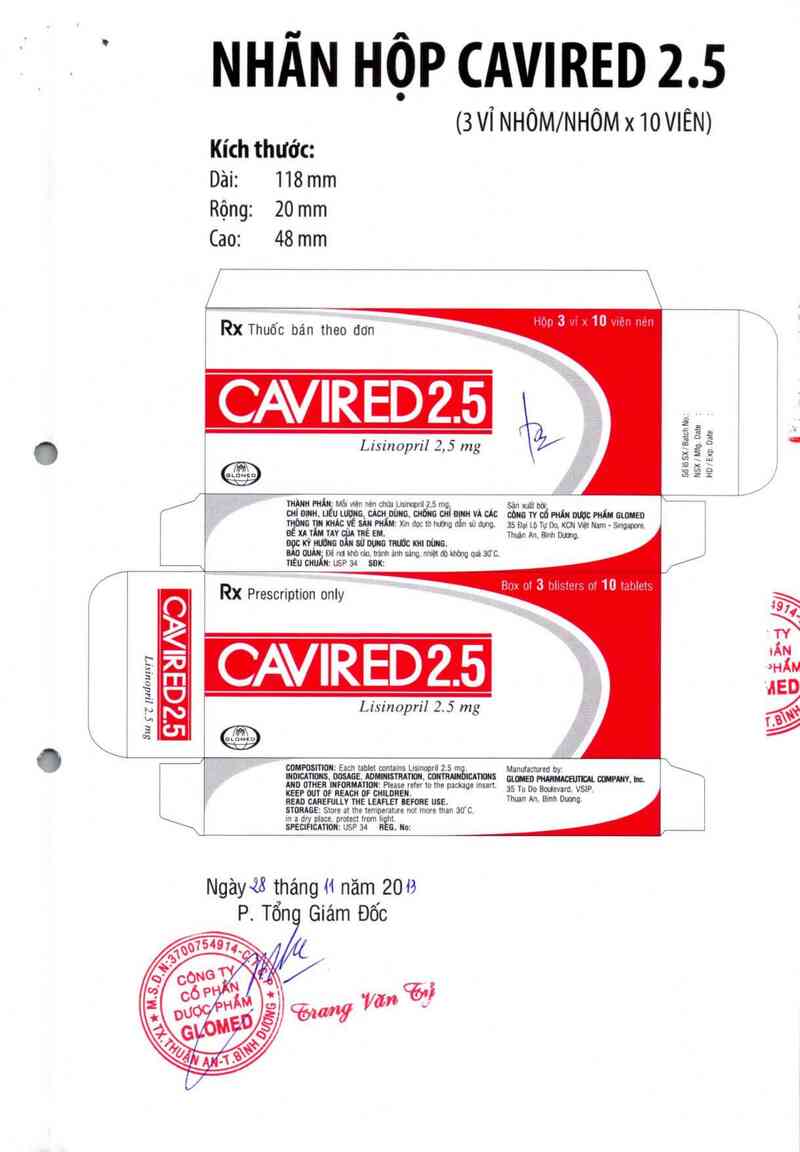 thông tin, cách dùng, giá thuốc Cavired 2.5 - ảnh 2