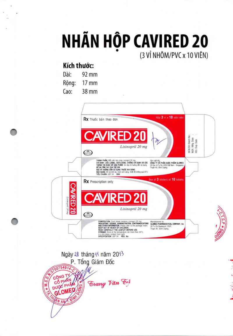 thông tin, cách dùng, giá thuốc Cavired 20 - ảnh 3