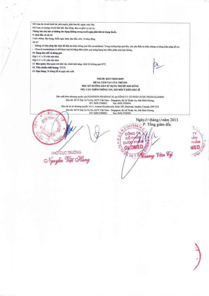 thông tin, cách dùng, giá thuốc Dom-Montelukast 5 - ảnh 4