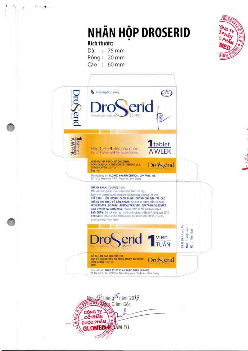 thông tin, cách dùng, giá thuốc Droserid - ảnh 1