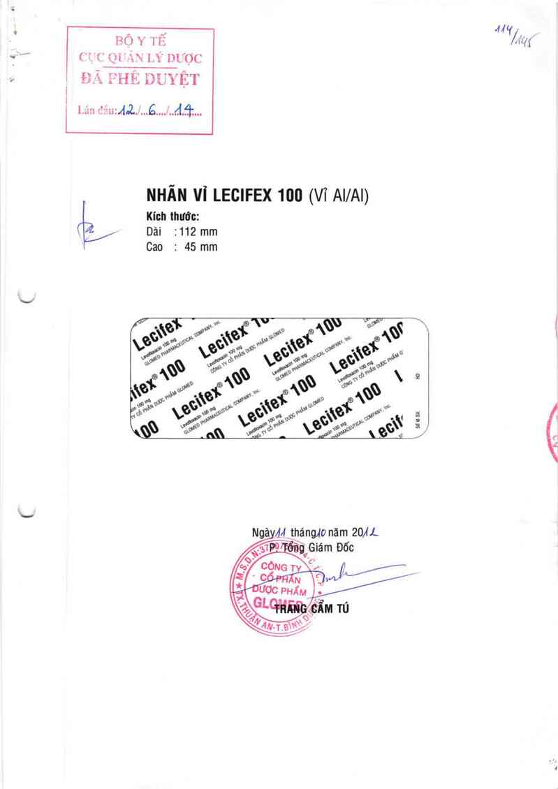 thông tin, cách dùng, giá thuốc Lecifex 100 - ảnh 0