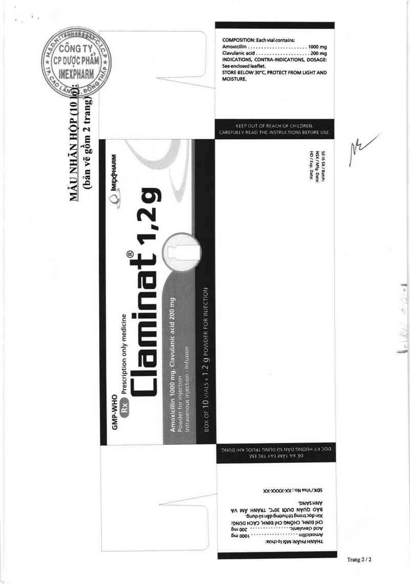 thông tin, cách dùng, giá thuốc Claminat 1,2 g - ảnh 3