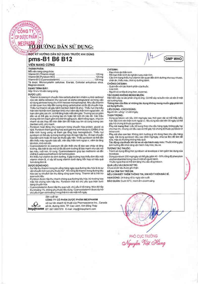 thông tin, cách dùng, giá thuốc pms-B1 B6 B12 - ảnh 3