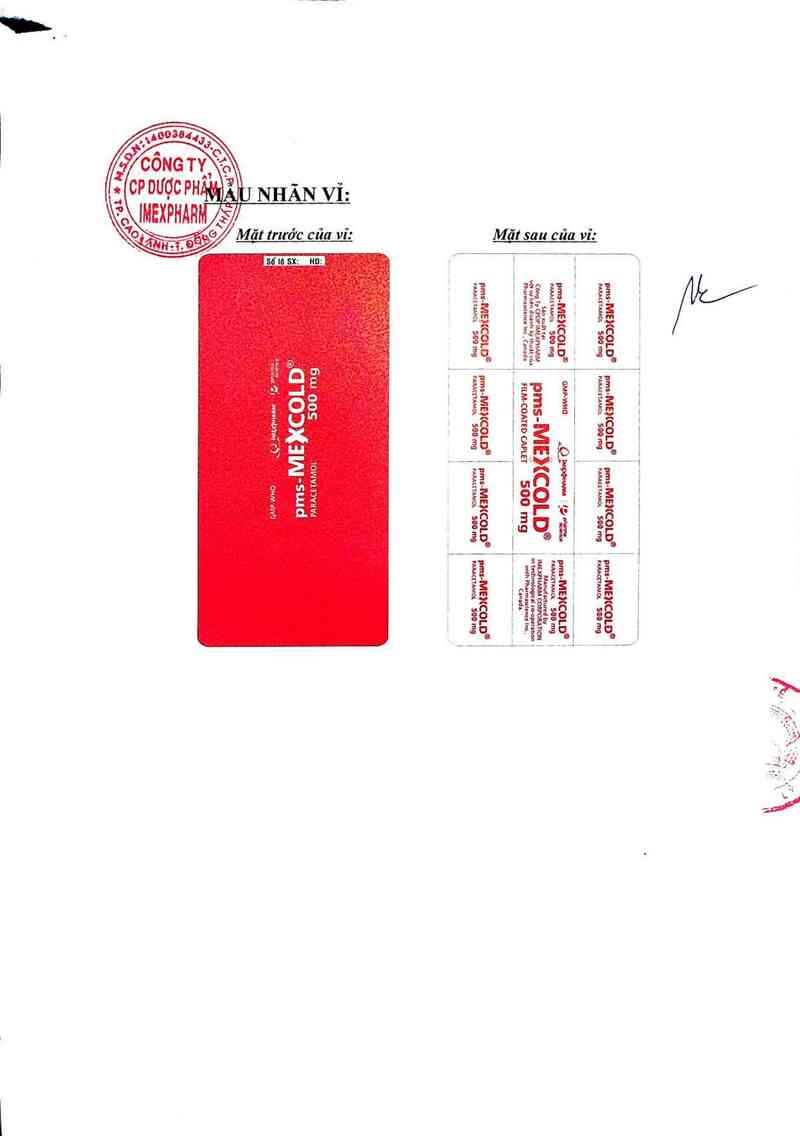 thông tin, cách dùng, giá thuốc pms-Mexcold 500mg - ảnh 2