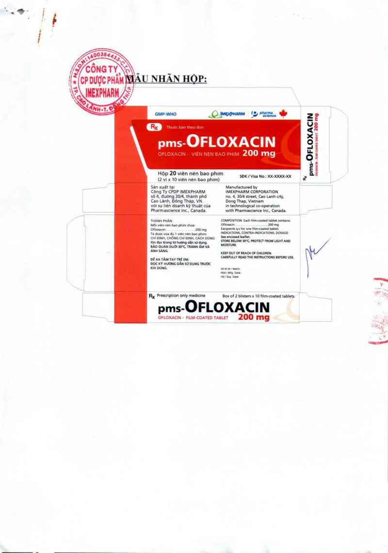 thông tin, cách dùng, giá thuốc pms-Ofloxacin 200 mg - ảnh 1