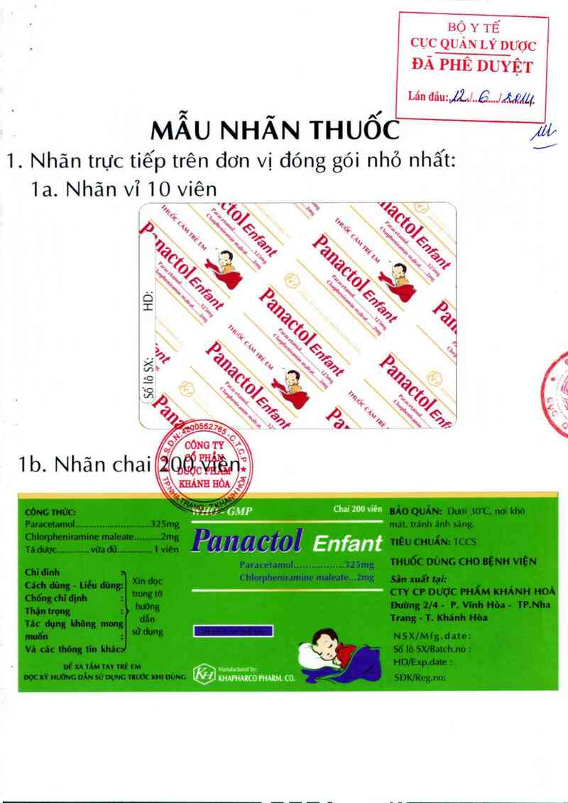 thông tin, cách dùng, giá thuốc Panactol Enfant - ảnh 0