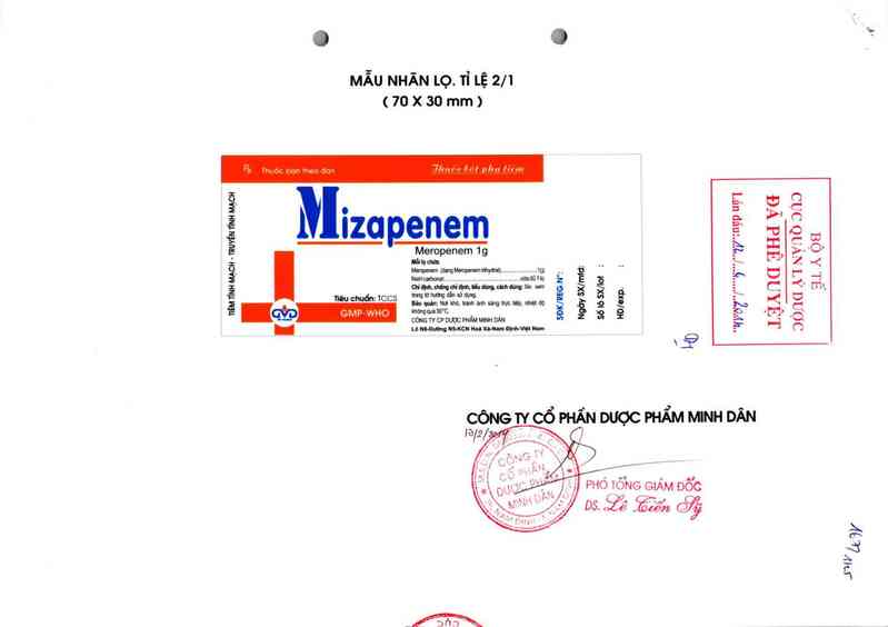 thông tin, cách dùng, giá thuốc Mizapenem 1g - ảnh 0