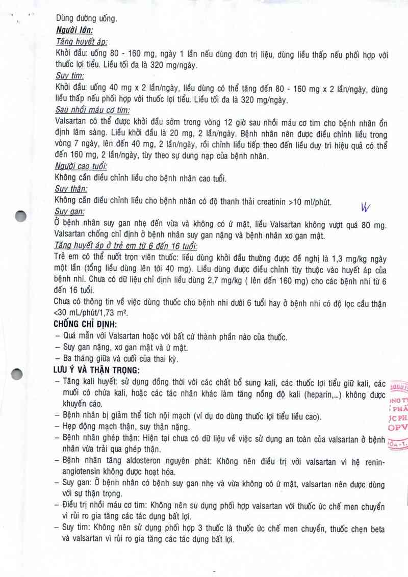 thông tin, cách dùng, giá thuốc Opevalsart 40 - ảnh 2