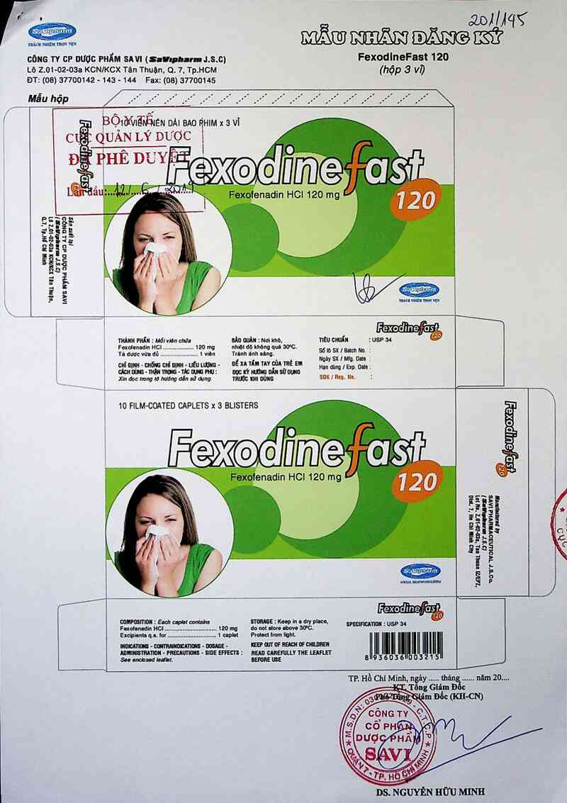 thông tin, cách dùng, giá thuốc Fexodinefast 120 - ảnh 0