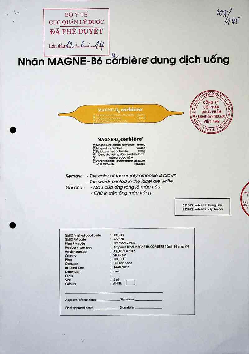 thông tin, cách dùng, giá thuốc Magne B6 Corbiere - ảnh 0