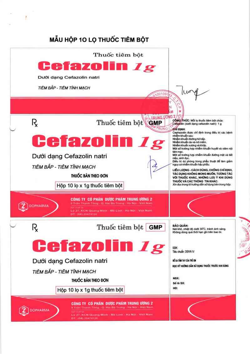 thông tin, cách dùng, giá thuốc Cefazolin 1g - ảnh 2